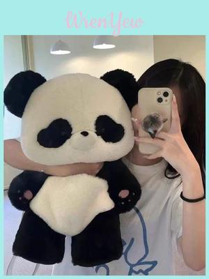 Pluszowy Plecak Panda Dla Dziewczynek Miękki Kreskówkowy Tornister Szkolny Z Kieszenią na Zamek