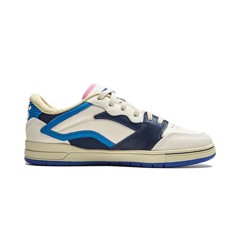 Li Ning Weiwu Pros Trendy Versatile Non-Slip Wear-Resistant Low-Top Skate Shoes Women Sneaker White Blue AEPU050-6