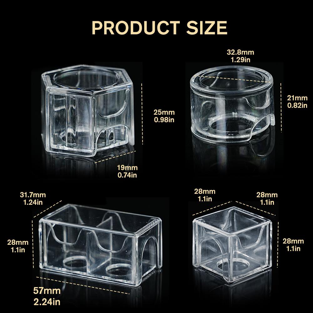 1PC Transparent Acrylic Chalk Storage Box Square Round Hexagonal Chalk Stain-Proof and Moisture-Proof Protective Box Billiards Supplies
