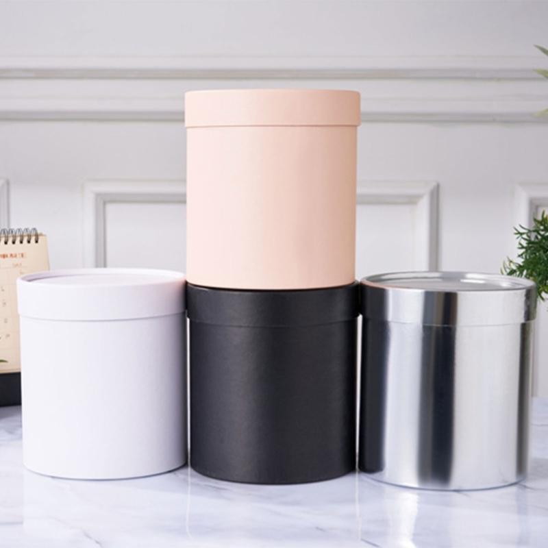 Round Flower Bucket For Home Decoration And Gift Packaging Creative Floral Arrangement Decorative Jar Holiday Gift