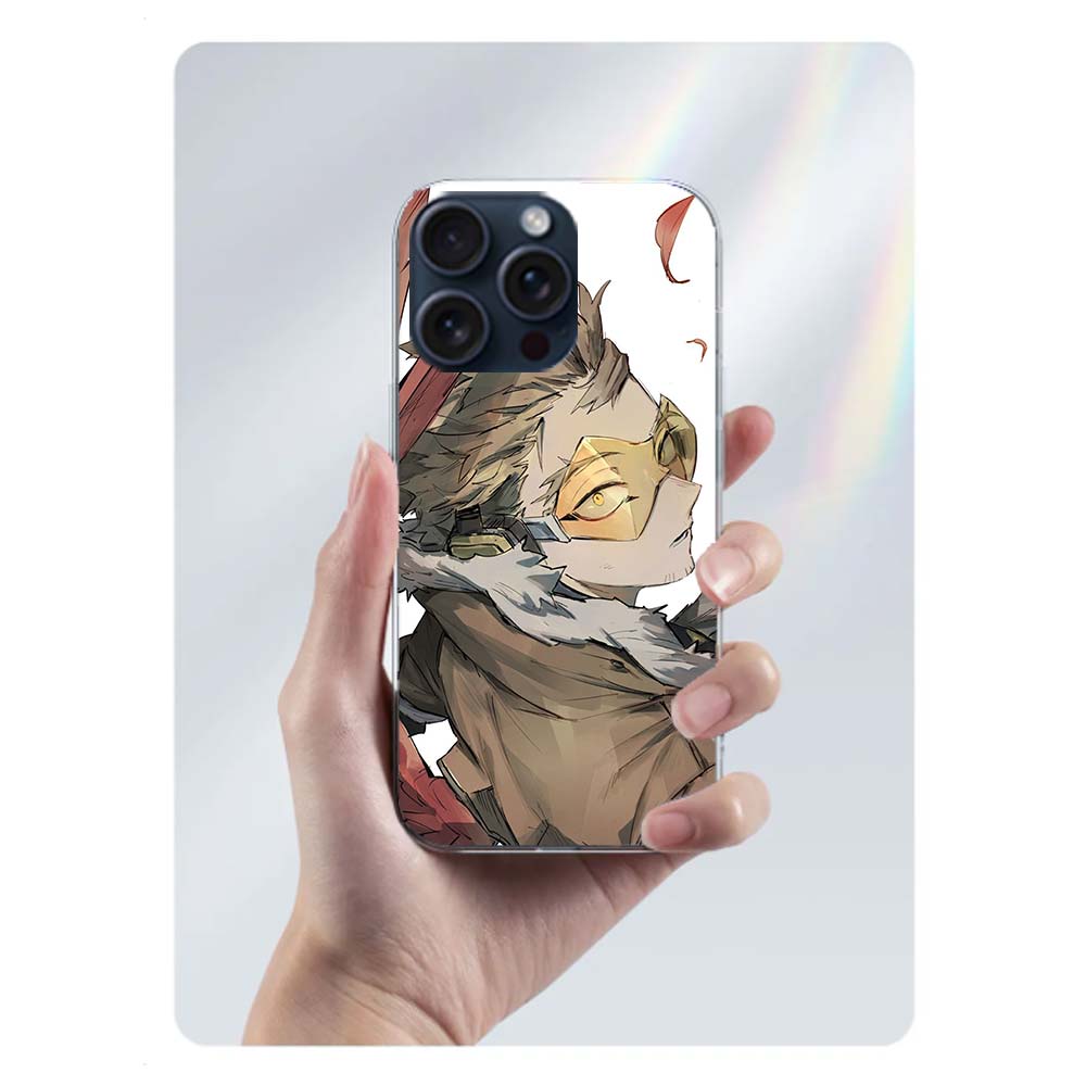 Anime MHA Hawks BNHA Klare Handyhülle Für Iphone 17 Air 16 Pro Max 15 Pro 14 Plus 17E 16E 11 13 12 Mini Hüllen Cases Fundas Cell