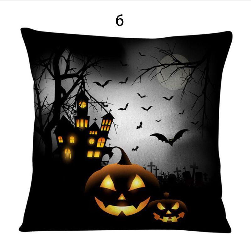 Luxurious Cotton Linen Square Halloween Pattern Throw Pillow Case Cover For A Timeless And Elegant Home Decor