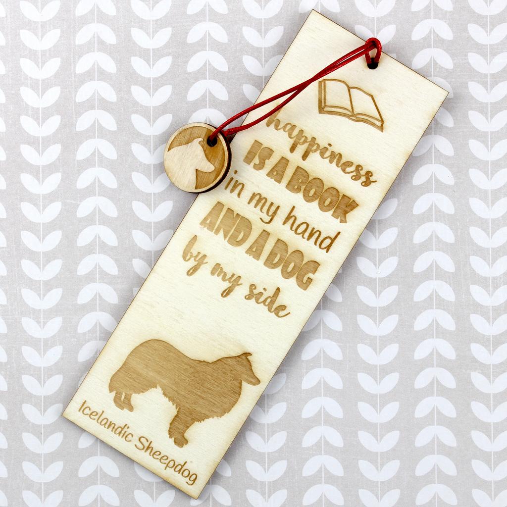 Icelandic Sheepdog, Icelandic Spitz, Iceland Dog - Dog Bookmark, Personalized Bookmark, Dog Gadget for Art-Dog Brand Readers
