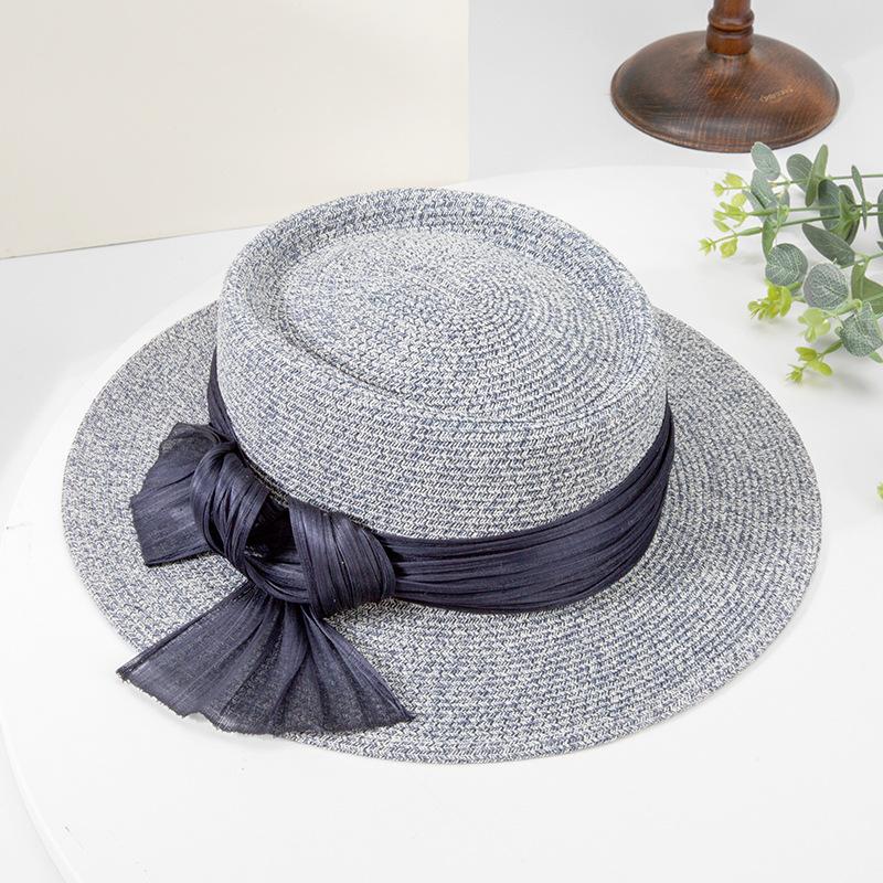 

Pink Silk Linen Straw Hat for Women, Flat Brim Sun Hat & Dress Cap, Spring Summer New Elegant Fashion 57cm сіро блакитний колір