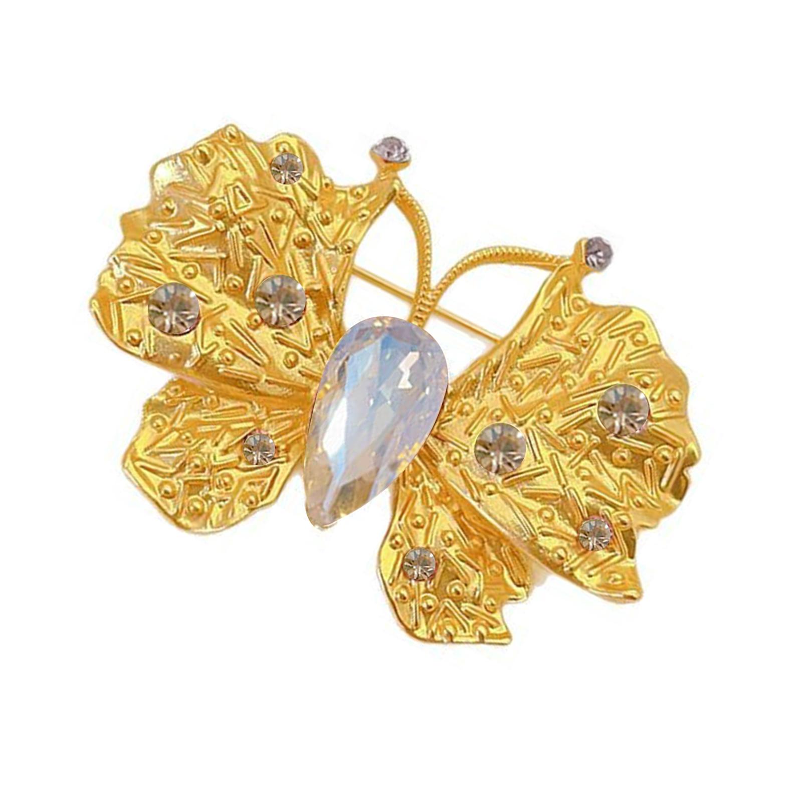 

Delicate Golden Butterfly Brooches Butterfly Pin Stylish Women Brooch Wedding Celebration Pin for Daily and Party Wear шампанського