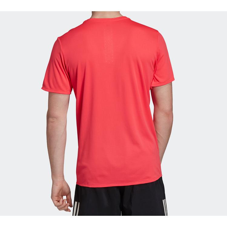 Adidas T Shirts Men's Red Crew Neck Moderate Straight Fit DQ1852