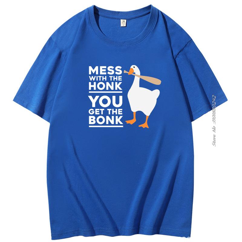Untitled Goose Games Graphic T Shirts Mess With The Honk You Get The Unique Cotton Short Sleeve Tshirt Summer Mens Clothing