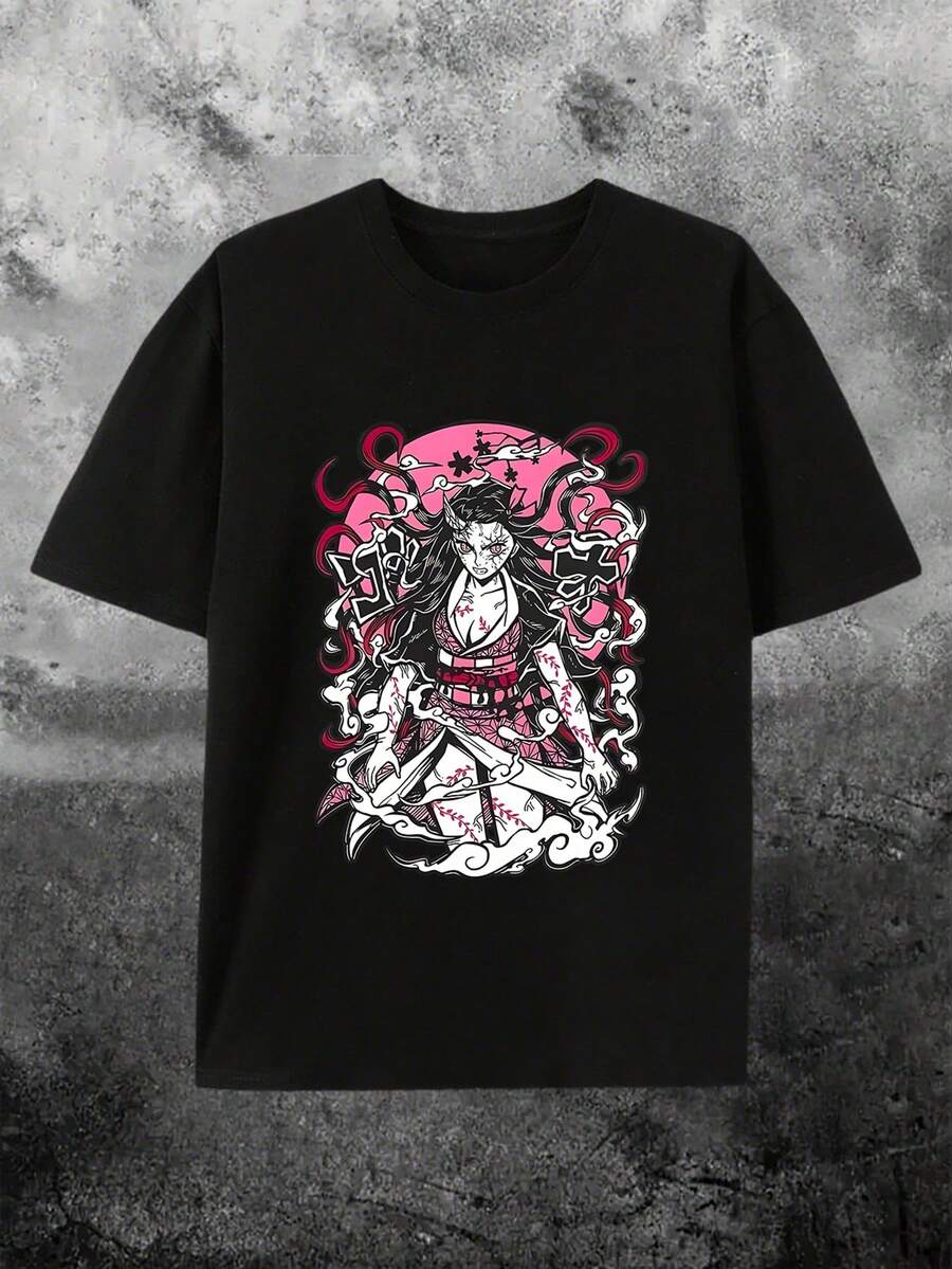 

Cartoon Anime Sexy Evil Ghost Print Summer Wear Unisex s T-Shirt L