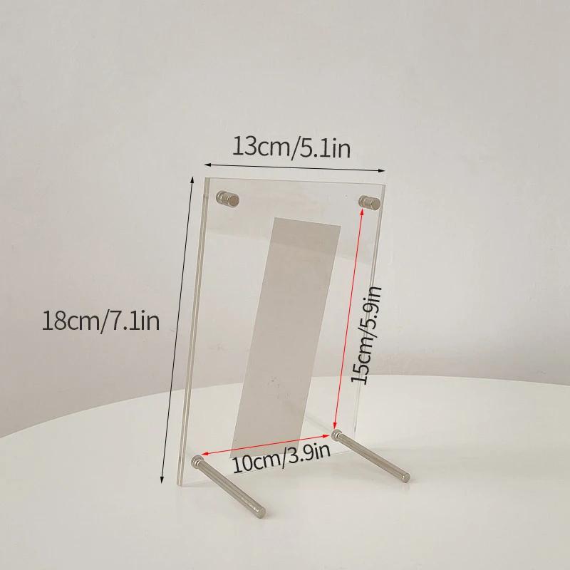 Acrylic Photo Frame Transparent Magnetic Picture Frame Kpop Photocard Holder Cadre Photo Idol Card Display Stand Room Decor