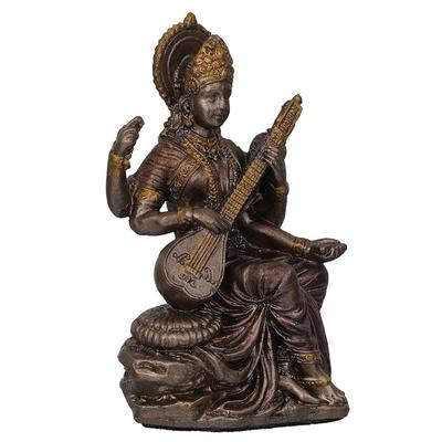 Nová idola bohyně Sarasvatí hrající na vínu - Sarasvatí murtí pro domácí chrám, púdžovní místnost, školní knihovnu jako dárek nebo dekoraci domova, školy