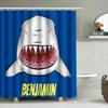 Comics Style Cartoon Shark Printed Shower Curtain Personalized for Bathroom Decoration Gift Home Decor Customizable Size Availab