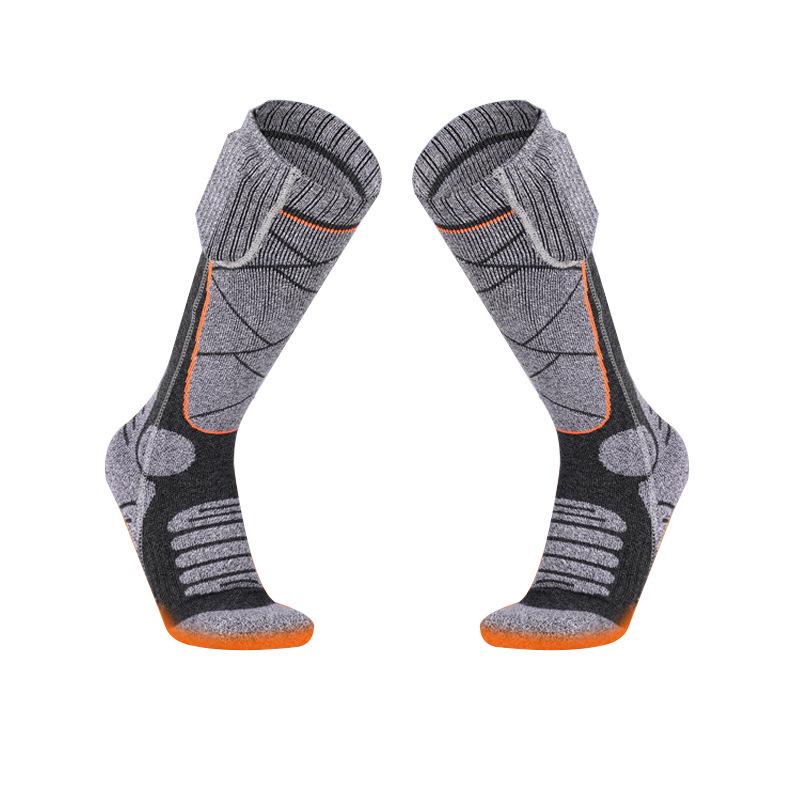 USB Rechargeable Heated Knee-High Socks for Winter Skiing and Outdoor Sports