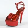 Fashion High Quality Patent Leather Open Toe Platform Sandals Women 16 Cm Super High Heel Pole Dance Shoes Fashion Brand Designer Shoes