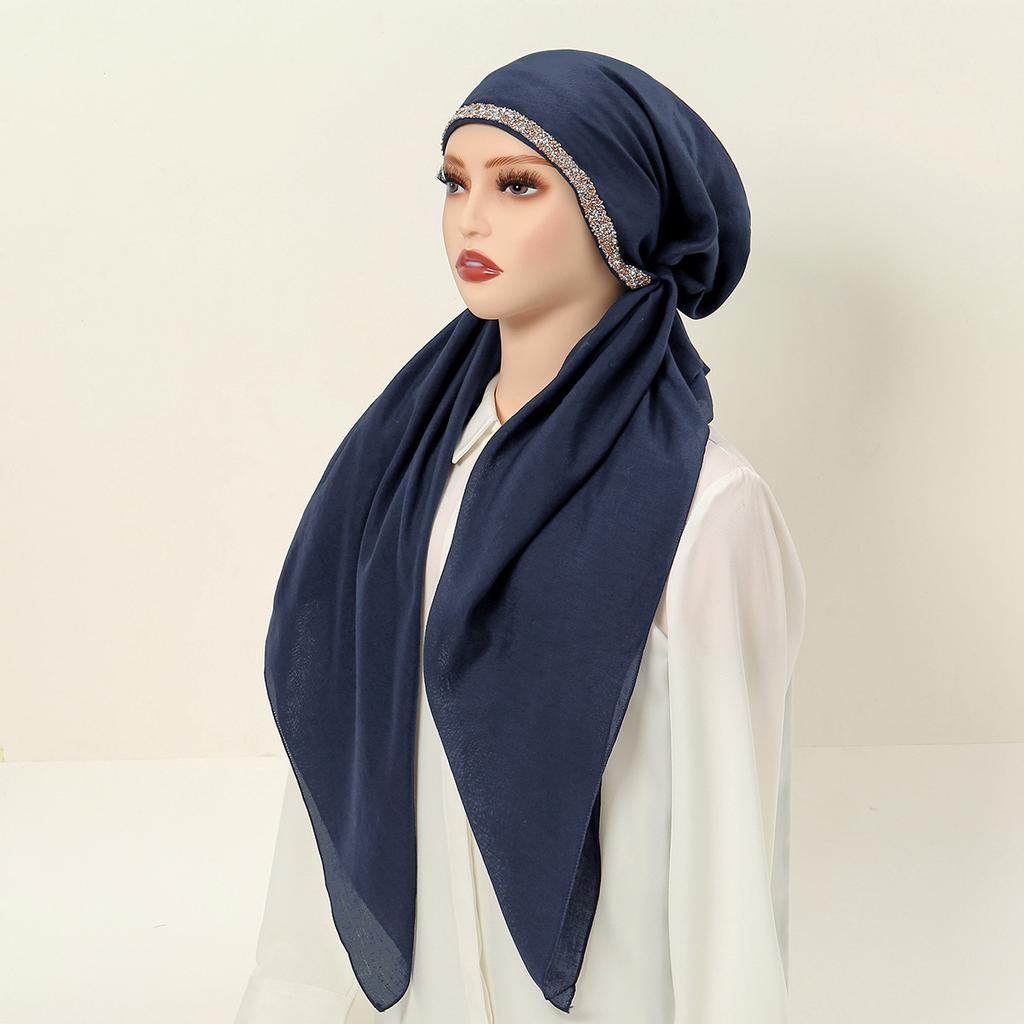 Muslim Headscarf Women'S Hijab Trendy Full Coverage Breathable Premium Fabric Fashionable Color Soft Texture Easy To Match