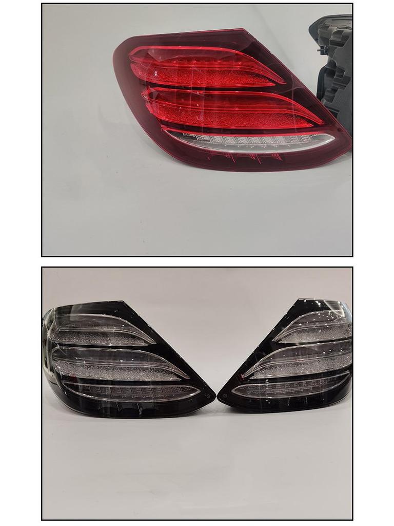 Compatible with Mercedes-Benz E-Class 2016-2020 W213 Taillight LED Sequential Turn Signal, Brake Light, Red To Black.