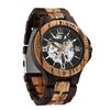 Fashion Casual Mechanical Watch Men Top Brand Luxury Natural Wooden Automatic Skeleton Steampunk Wristwatch