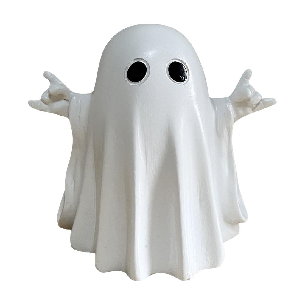Halloween Decor Indoor Spooky Ghost Statue Cute Ghost Ornament Halloween Ghost Decor for Home Desk Party Decor