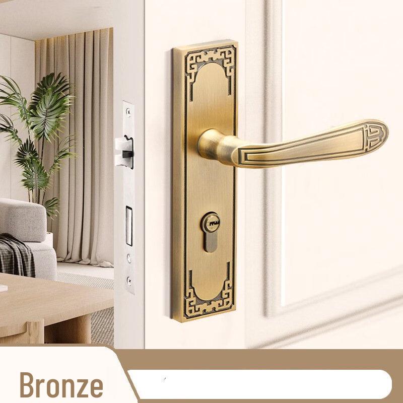 Шэнбай Новый китайский стиль Антикварный бронзовый деревянный дверной замок