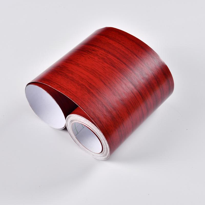 Self-Adhesive Wood Grain Baseboard & Door Frame Sticker - Waterproof Furniture & Window Sill Renovation Skirting.