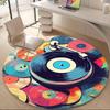 1 Stück Vinyl Musik Büro Runder Teppich, Indoor-Matte Geeignet Für Büro, Unter Bürostühlen Schlafzimmer Wohnzimmer Heimdekoration T170