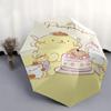 Happy Birthday Pom Pom Purin Durable Cartoon Folding Umbrella, Portable 3-Fold Compact Umbrella for Men and Women, Suitable for Travel or Daily Use.Y0