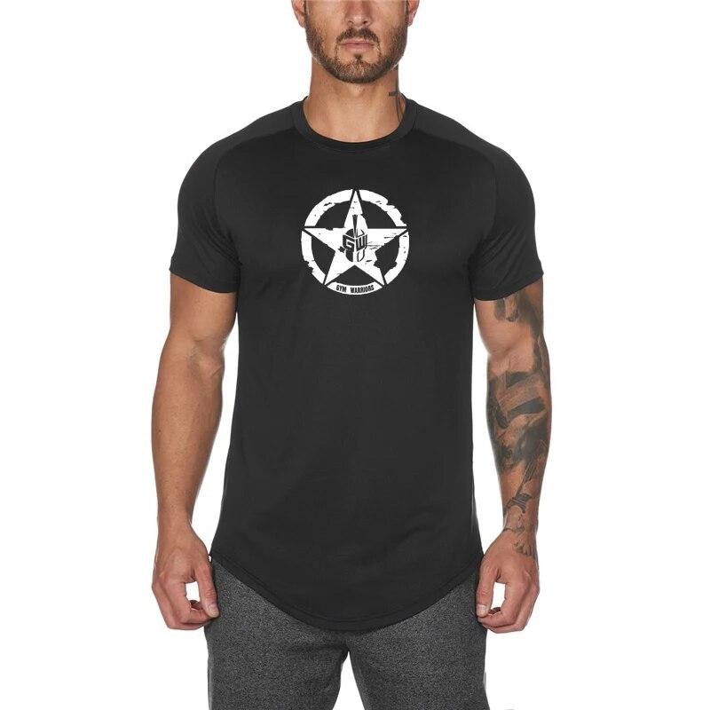 Muscleguys Men Mesh Breathable Fitness T-shirt Casual Sportswear Short Sleeves O-Neck