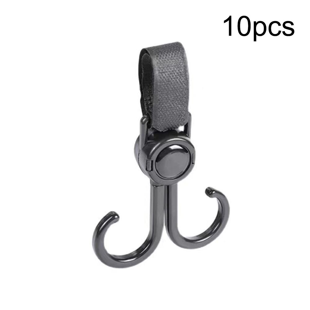 

10PCS black plastic universal hook suspension artifact handlebar pole magic sticker hook rotatable outdoor multifunctional buckl