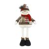 Christmas Doll Pendant Santa Claus Snowman Telescopic Legs Design Plaid Print Xmas Doll Festival