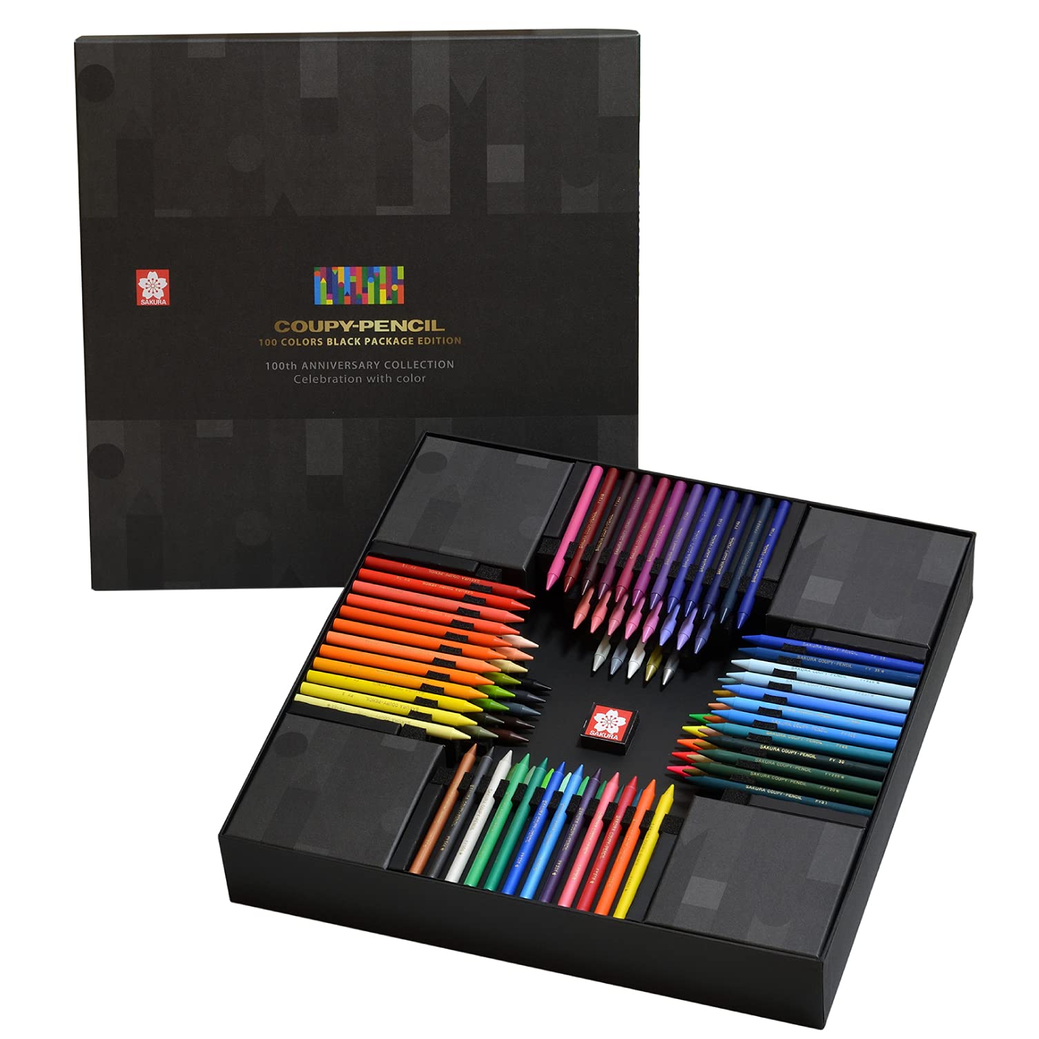 

Sakura Crepas цветной карандаш Coupie Pencil 100 цветов черный пакет Edition FY100A
