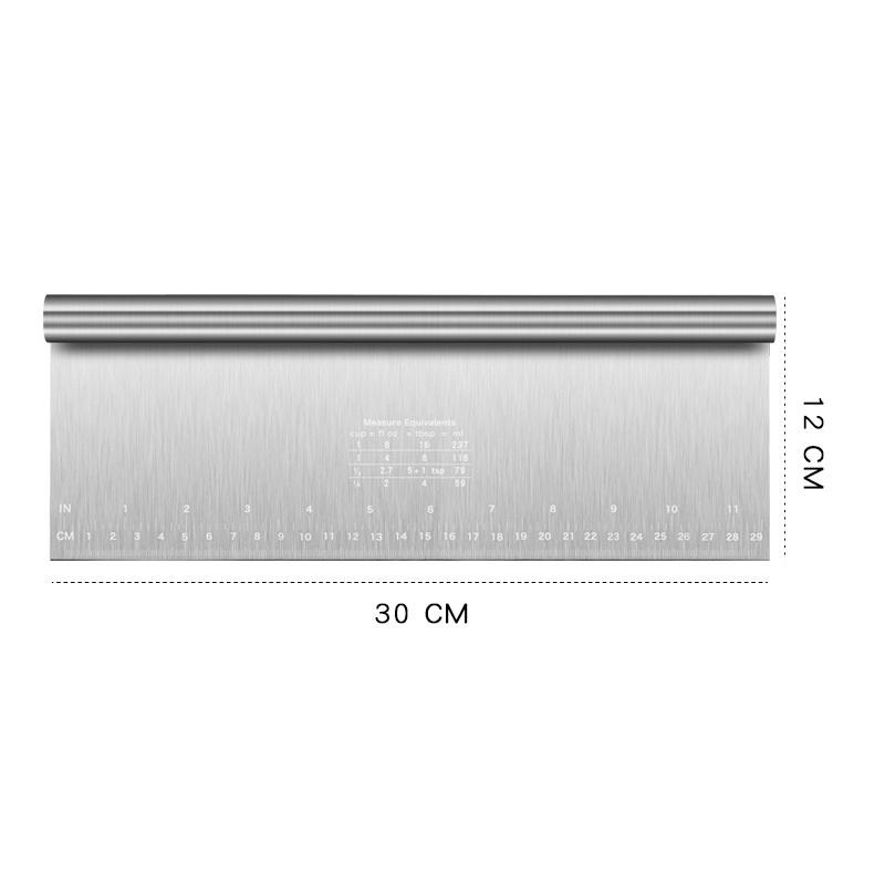 Stainless Steel Dough Scrapers-Measuring Pastry Cutter with Conversion Chart,Multi-Size Baking Bench Scraper for Baking&Cooking