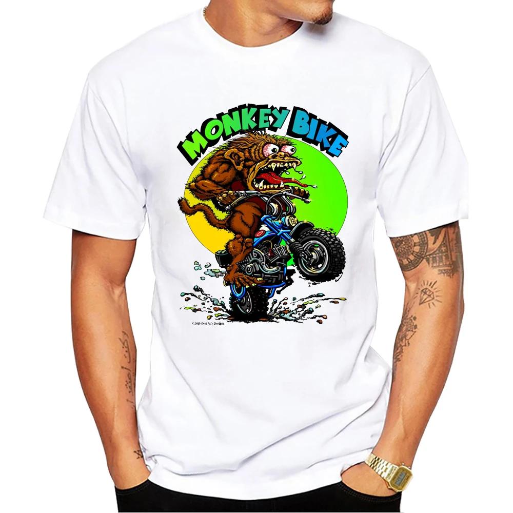 TEEHUB Lustiges Affen-Fahrrad Herren T-Shirt 3D Affen-Druck Coole T-Shirts Kurzarm T-Shirts Harajuku Tee