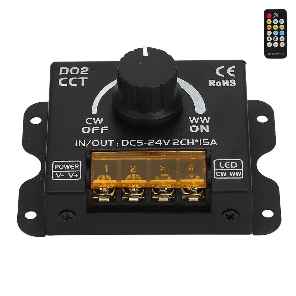 LED Dimmer 2 Kanal 360 Grad Encoder Farbtemperatur Drehknopf LED Lichtleiste Dimmer mit Fernbedienung