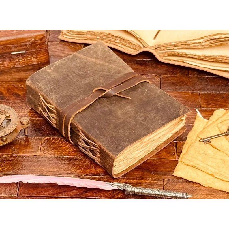 Sun and moon leather journal antique handmade vintage journal grimoire journal
