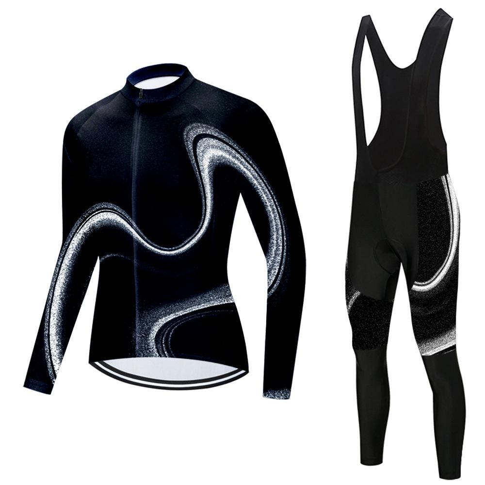 Set Long Sleeve Top Strap Pants Cycling Suit 2026 Autumn Breathable Cycling Suit Set