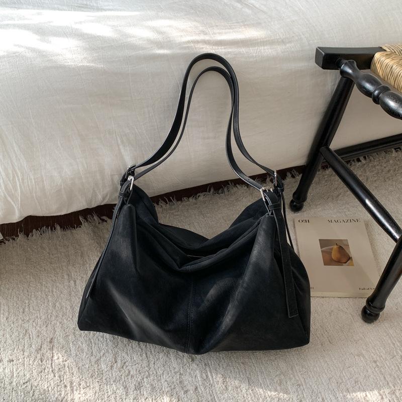 

Винтажная вместительная сумка-тоут под мышкой, женская сумка, новая осенняя однотонная сумка через плечо высокой ценности, женская