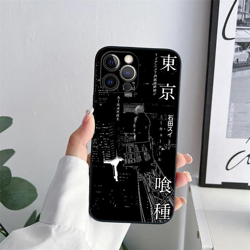 Tokyos Anime Ghouls Phone Case for iPhone 11 15 16 Pro Max Case Kens Kanekis Coque For Apple 13 Pro 14 Plus 12 Mini X Soft Cover
