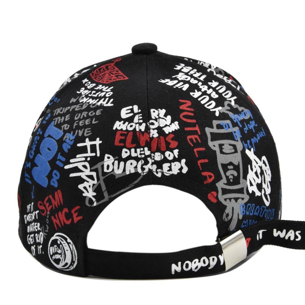 Hip Hop Personality Baseball Hat Printing Graffiti Hip Hop Baseball Cap  Summer
