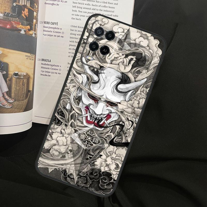 Samurai Oni Mask For Oppo A38 A18 A58 A78 A98 A79 A40 A60 A80 A16 A76 A96 A15 A74 A94 A54 A77 A17 Phone Case