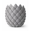 Decorative Flowerpot, Gray Geometric Scales + Plant Stand