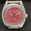 VINTAGE ORIS AUFZUG SCHWEIZER HERREN ÜBERHOLT ROTES Armbanduhr 558b-a296772-1