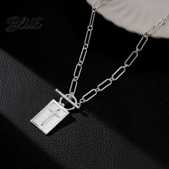 Faith Symbol Necklace Women Cross Pendant 16" Paperclip Chain Trendy