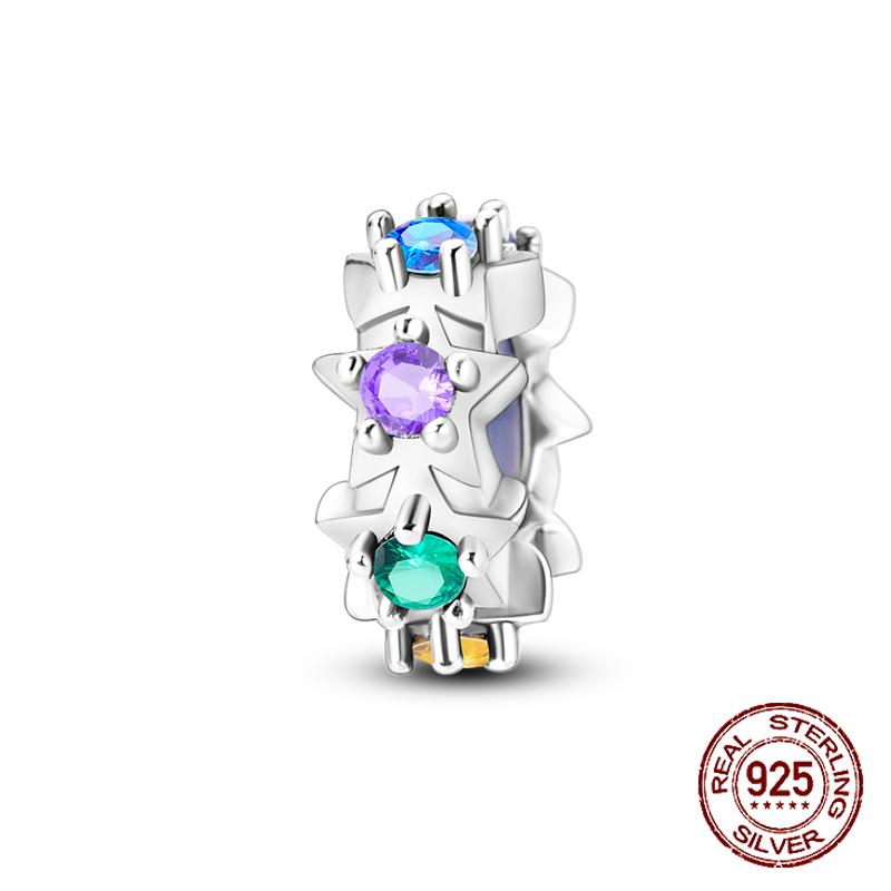 Authentic Copper Silicone Spacer Bead Bead Positioning Buckle Colored Diamond Bead Fit 4Mm Aperture Bracelets Fine DIY Style Jewelry