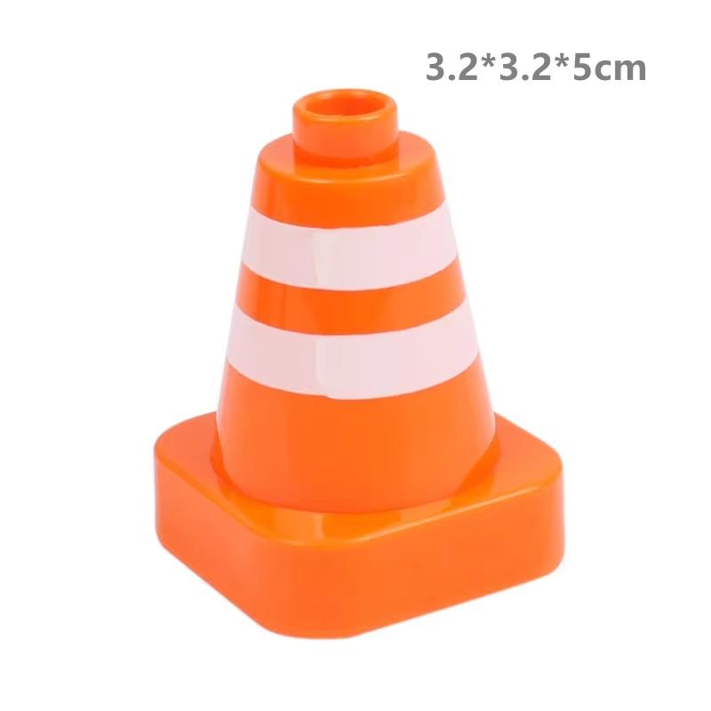 Big Building Blocks Compatible Large Bricks Road Plate Car Parking Pole Fuel Station City Traffic Kids Educational Creative Toys