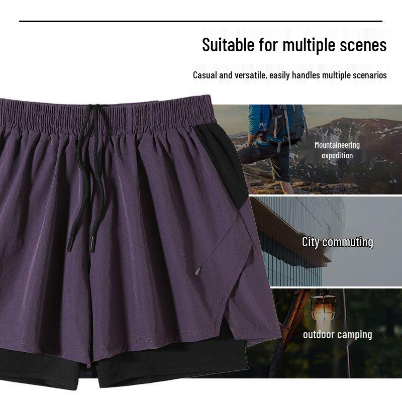 Men's Quick-Dry Marathon Running Shorts with Liner – Double-Layer, Three-Point Design, Phone Pocket