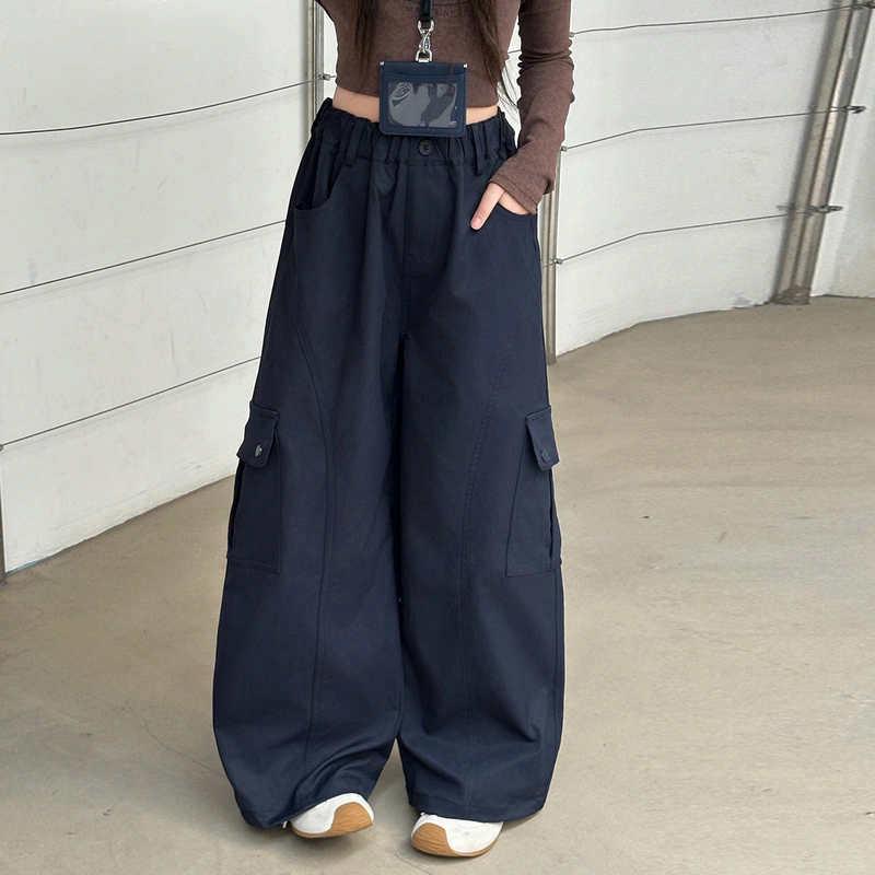 2025 Locker geschnittene Cargohosen für Mädchen: Vielseitige, trendige gerade Hose für Frühling & Herbst