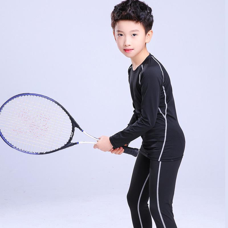 Kids  Quick-dry Athletic Base Layer Set - Breathable Long Sleeve & Pants for Fall/Winter Training 3XL