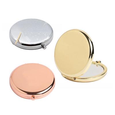 Doppelseitiger tragbarer HD-Schminkspiegel aus Metall zum Zusammenklappen