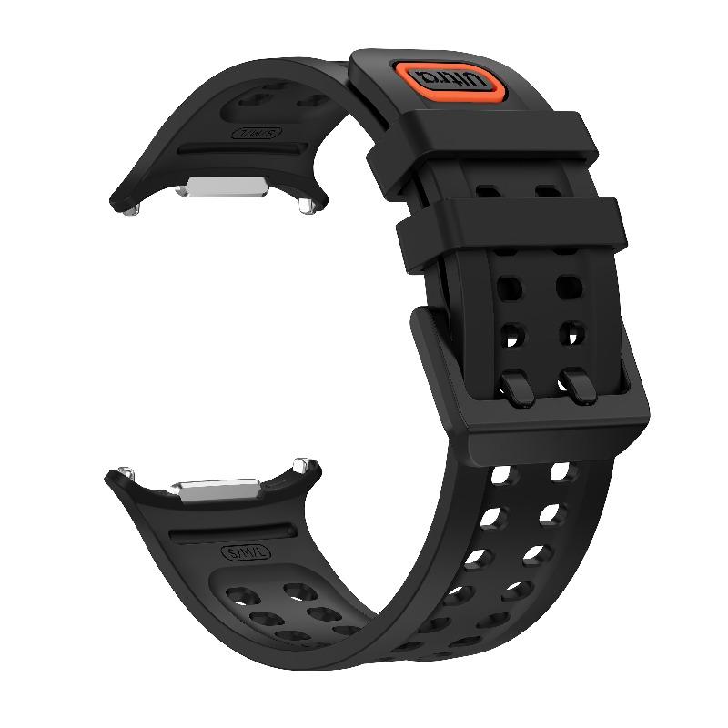 Official Style Silicone Watch Bands for Samsung Galaxy Watch Ultra 2 1 Solid & Two-Tone Set Hollow Breathable Silicone Straps