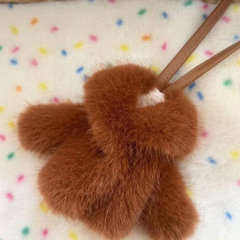 Fashion Faux Rabbit Fur Bag Charm Clothing Shape Soft Key Decoration Backpack Decoration Women Accessories