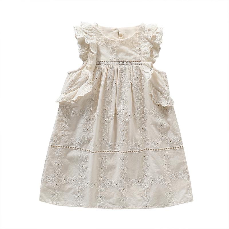 Girls' Summer 2026 New Children's Flying Sleeve Princess Skirt Thin Cotton Elegant Baby Summer Dress